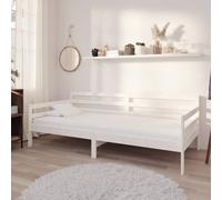 Slaapbank met matras massief grenenhout wit 90x200 cm3083600