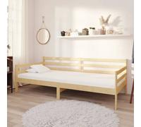 Bois de Pin Massif Lit avec Matelas 90x200 cm Gris Canapé-lit Simple vidaXL