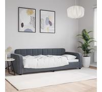 vidaXL Lit de Repos, Canapé-lit avec Dossier et Accoudoirs, Lit d'Invité, Meuble de Chambre Salon, Moderne, Gris Foncé 80x200 cm Velours