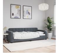 vidaXL Canapé-lit 354052 – Lit de repos velours gris foncé 80x200 cm avec dossier et accoudoirs