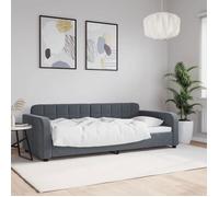 vidaXL Lit de Repos, Canapé-lit avec Dossier et Accoudoirs, Lit d'Invité, Meuble de Chambre Salon, Moderne, Gris Foncé 354059