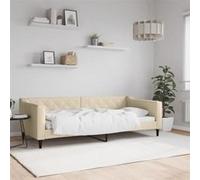 vidaXL Lit de repos crème 90x200 cm tissu 354165 Beige G