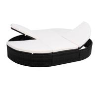 Vidaxl Lit De Repos D'extã©Rieur Avec Coussin Rã©Sine Tressã©E Noir Noir