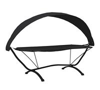 vidaXL Lit de Repos d'extérieur avec auvent Noir Acier et Tissu Oxford, sièges d'extérieur, transats, hamacs de Jardin, transat, hamac de Jardin