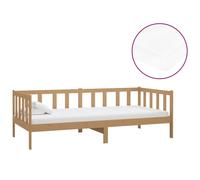 Vidaxl Lit De Repos Et Matelas 90x200cm Marron Miel Bois De Pin Massif Multicolore