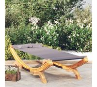 vidaXL Hamac incurvé pour jardin, patio, terrasse, balcon, plage, piscine, lit de camping, décoration, gris anthracite, 100 x 188,5 x 44 cm, bois massif