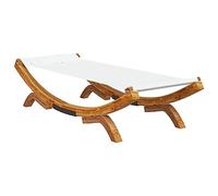 vidaXL Bois Courbé Massif Lit de Repos d'Extérieur Lit de Repos de Jardin Siège de Patio Lit de Terrasse Lit de Repos Extérieur Arrière-Cour 100x188,5x44 cm Crème