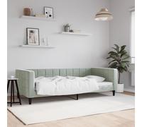 Vidaxl Lit De Repos Gris Clair 90x200 Cm Velours Gris