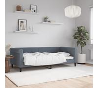 vidaXL Lit de repos gris foncé 90x190 cm velours