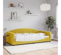 vidaXL Lit de repos jaune 100x200 cm velours, canapé-lit, canapé-lit confortable, canapé-lit en velours, lit d'appoint, canapé-lit simple Jaune G