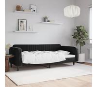 VidaXL Lit de Repos Noir 90x200 cm en Velours - Canapé-lit Confortable et Simple