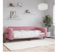 Lit de repos rose 90x200 cm velours 354089