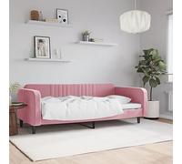 Lit de repos rose 90x200 cm velours 354089