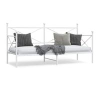Vidaxl Lit De Repos Sans Matelas Blanc 90x190 Cm Acier Blanc