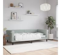 Vidaxl Lit De Repos Sans Matelas Gris Clair 90x190 Cm Velours Gris