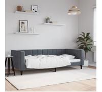 vidaXL Lit de repos sans matelas gris foncé 90x200 cm velours 354009