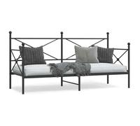 vidaXL Lit de Repos sans Matelas Noir 80x200 cm Acier, canapé-lit, canapé-lit Confortable, lit de Jour avec Matelas, lit d'appoint