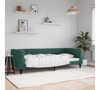 Vidaxl Lit De Repos Vert Foncé 90x200 Cm Velours Vert