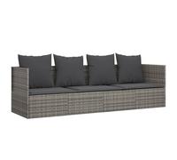 Vidaxl Lit De Salon D'extérieur Avec Coussins Gris Résine Tressée
