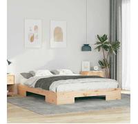 vidaXL Lit de sol 160 x 200 cm en bois de pin massif, style moderne avec rangement. Fini peint, pour une utilisation 873022