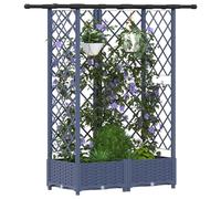 vidaXL Lit Élevé avec Treillis et Toit Gris 124 x 40 x 123 cm PP, Jardinière Moderne, surélevée avec Toit, Mobile, pour Herbes, légumes, idées de Jardinage Urbain