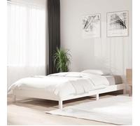 vidaXL Lit Empilable Lit Superposé Sommier à Lattes Cadre de Lit Cadre à Lattes Chambre à Coucher Intérieur Blanc 90x190 cm 820403