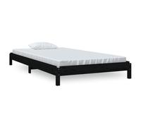 Vidaxl Lit Empilable Noir 100x200 Cm Bois De Pin Massif Marron