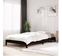 vidaXL Lit empilable Noir 80x200 cm Bois de pin massif 820401