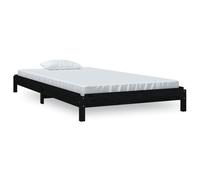 vidaXL Lit empilable Noir 90x200 cm Bois de pin massif