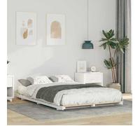 vidaXL Lit en Bois de Pin Blanc 120 x 190 cm Fini Mat - Bas, Style Minimaliste Japonais, Sûr et Facile à Monter à Deux, 873083