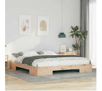 vidaXL Lit en bois de pin marron 180 x 200 cm, finition peinte, design moderne, pour intérieur. Avec rangement solide 873019