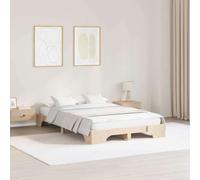 Vidaxl Cadre De Lit Naturel Bois De Pin Massif 120 X 200 Cm Résistant