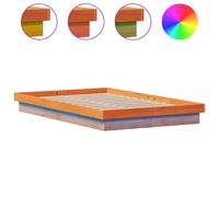 vidaXL Lit en bois massif avec éclairage LED brun cireux 120x200 cm pin
