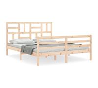 vidaXL Lit en bois massif avec tête de lit 160x200 cm