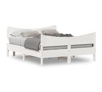 vidaXL Lit en bois massif sans matelas Blanc 140x190 cm pin
