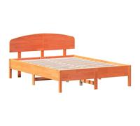 vidaXL Lit en bois massif sans matelas pin brun cireux 135x190 cm
