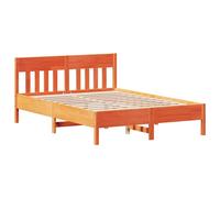 vidaXL Lit en bois massif sans matelas pin brun cireux 135x190 cm