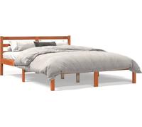 vidaXL Lit en bois massif sans matelas pin brun cireux 140x190 cm