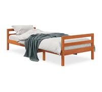 vidaXL Lit en bois massif sans matelas pin brun cireux 90x190 cm