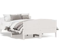 vidaXL Lit en pin massif sans matelas blanc 120x190 cm