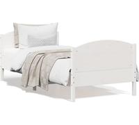 vidaXL Lit en pin massif sans matelas blanc 90x190 cm