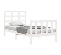 vidaXL Lit en pin massif sans matelas blanc 90x190 cm