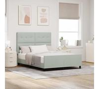 vidaXL Lit en Velours Gris Clair 160 x 200 cm, Design capitonné, Bois de pin Solide. Mobilier Moderne pour ta Chambre, Grosse Solution de Sommeil, Cosy et Minimaliste.