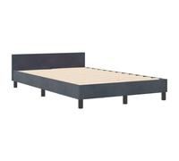 vidaXL Lit en Velours Gris foncé 120 x 190 cm avec Boutons en Cristal, en Bois reconstitué. Tête de lit élégante et Confortable pour ta Chambre, Parfait pour Un Sommeil Moderne. Spacieux et Doux.