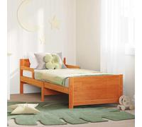 vidaXL Lit extensible pour enfants Marron cire 80 x 130 / 165 / 200 cm