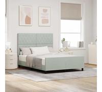vidaXL Lit Gris Clair 140x200 cm Velours