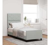 vidaXL Lit Gris Clair 80x200 cm Velours