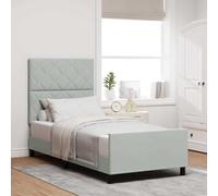 vidaXL Lit Gris Clair 90x200 cm Velours