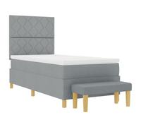 vidaXL Lit Gris Clair à Motifs 90 x 200 cm | Confort Matelas en Mousse | Modernité | Facile à Monter | Mobilier de Chambre | Matelas à Ressort | Housse de Poche | Intérieur | Motif géométrique