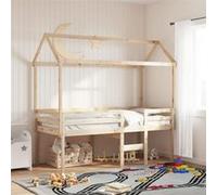 vidaXL Lit haut avec toit Meuble de chambre intérieur en bois de pin massif